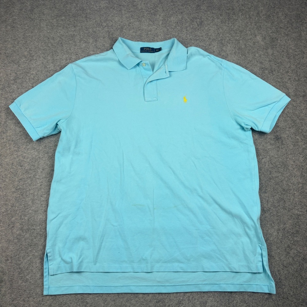 Polo Ralph Lauren Polo Shirt Mens XXL Light Blue Short Sleeve Pique Pony Logo